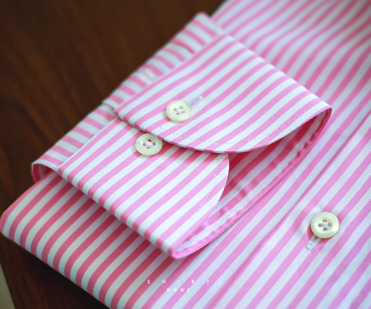 NHO2定制粉色条纹衬衫